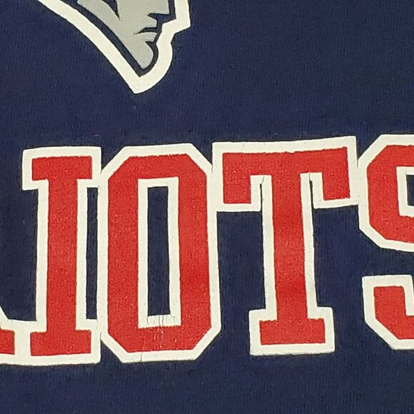 New England Patriots NFL Team Apparel Men T Shirt Blue Red Crew SS Football XL - Picture 6 of 7